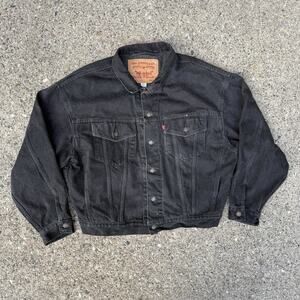 Vintage Levi’s 70598-4159 Black Type 3 Denim Jean Jacket Large RARE Big Patch